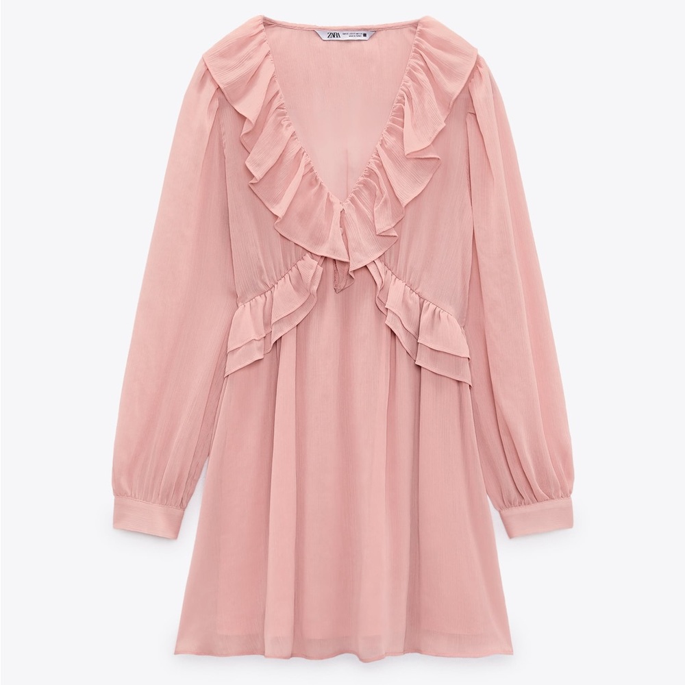 Zara V-Neck Dress with Raffles